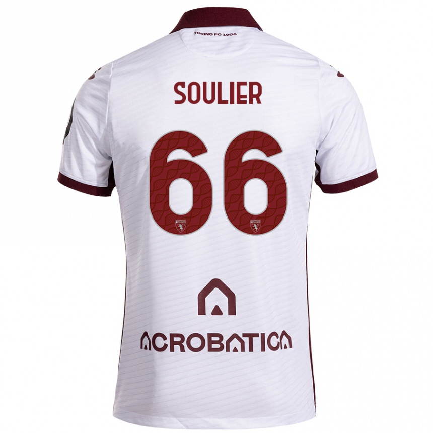 Kids Football Evan Soulier #66 White Maroon Away Jersey 2024/25 T-Shirt Australia