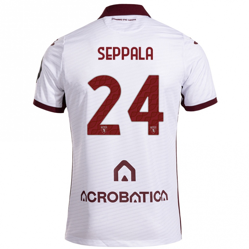 Kids Football Rosa Lappi-Seppälä #24 White Maroon Away Jersey 2024/25 T-Shirt Australia