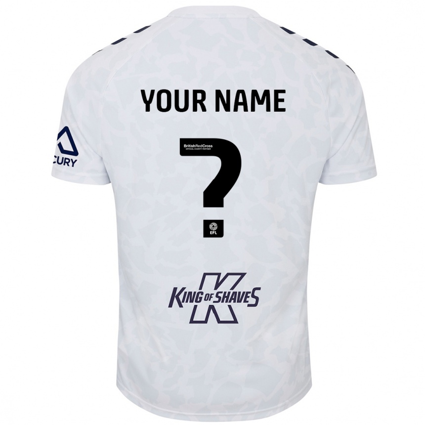 Kids Football Your Name #0 White Away Jersey 2024/25 T-Shirt Australia