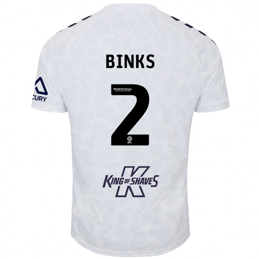 Kids Football Luis Binks #2 White Away Jersey 2024/25 T-Shirt Australia