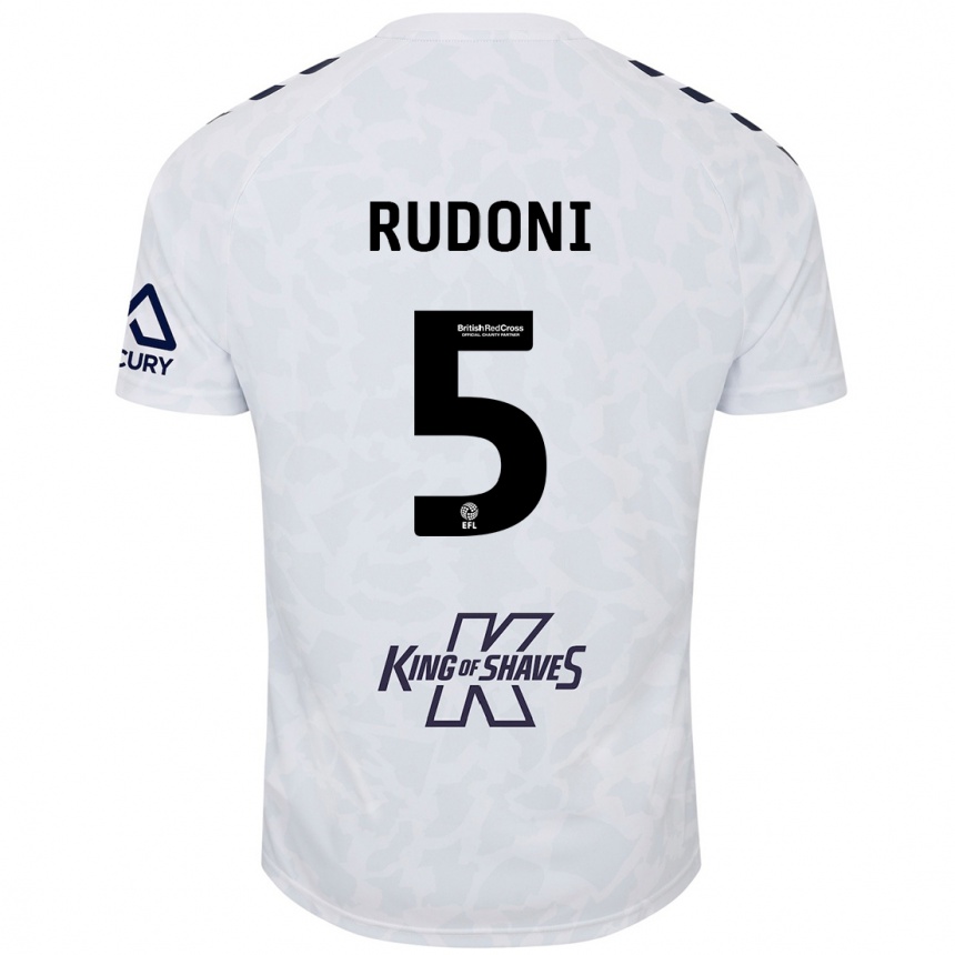 Kids Football Jack Rudoni #5 White Away Jersey 2024/25 T-Shirt Australia