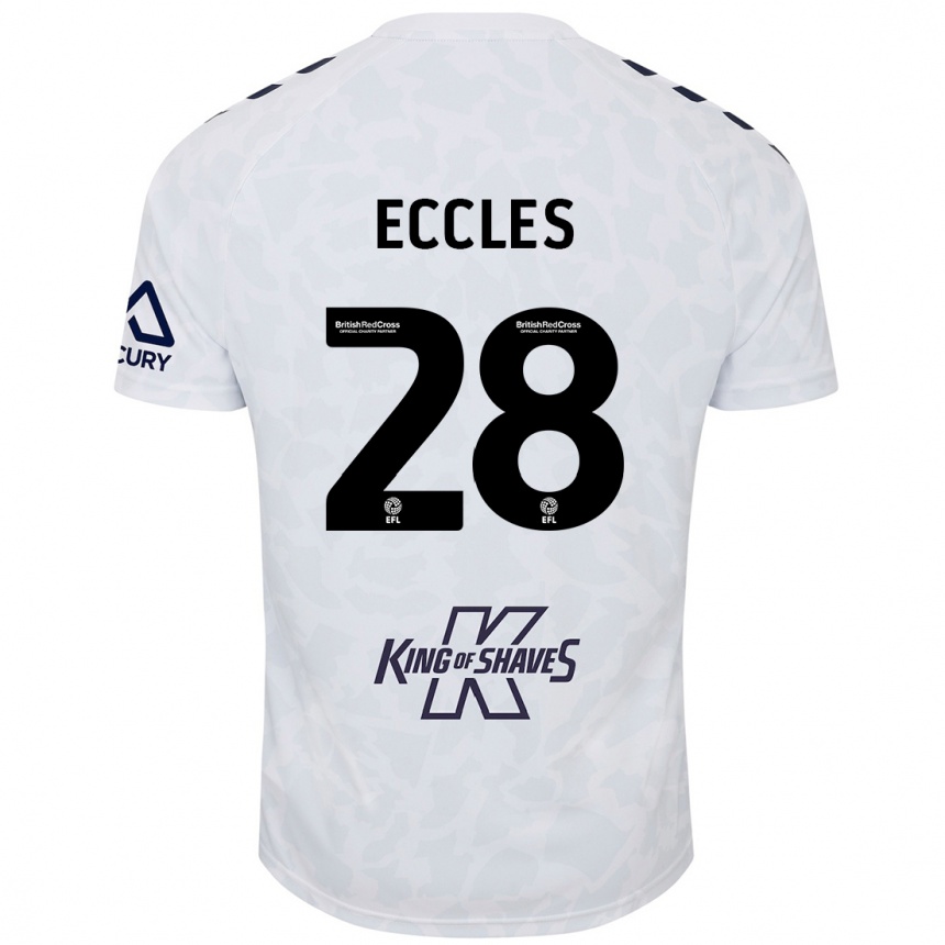 Kids Football Josh Eccles #28 White Away Jersey 2024/25 T-Shirt Australia