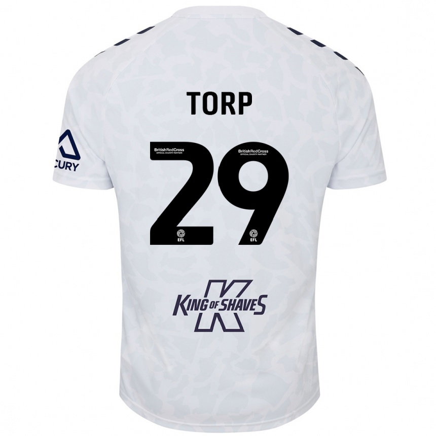 Kids Football Victor Torp #29 White Away Jersey 2024/25 T-Shirt Australia