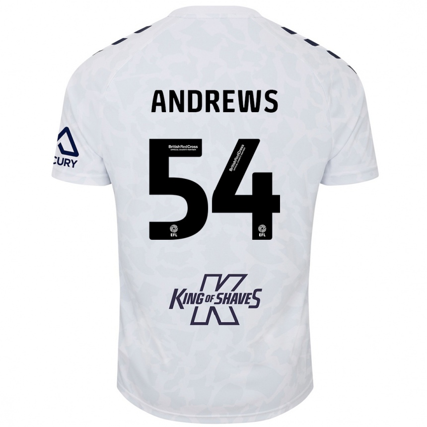 Kids Football Kai Andrews #54 White Away Jersey 2024/25 T-Shirt Australia