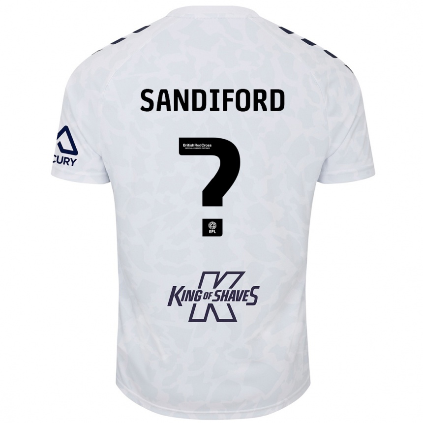 Kids Football Greg Sandiford #0 White Away Jersey 2024/25 T-Shirt Australia