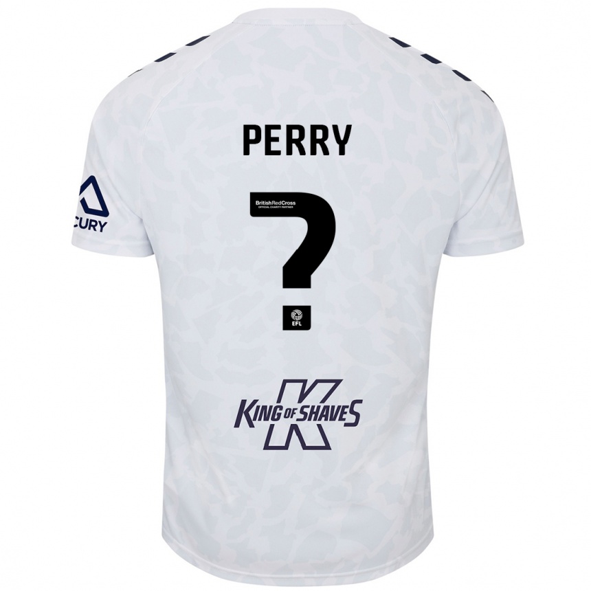 Kids Football Callum Perry #0 White Away Jersey 2024/25 T-Shirt Australia