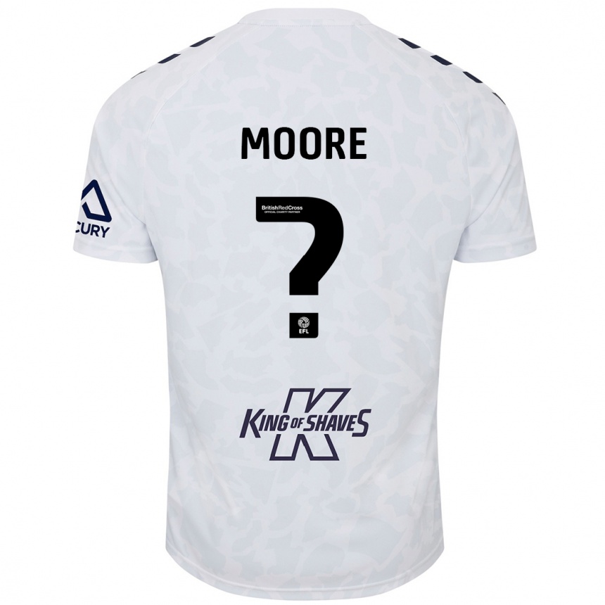 Kids Football Isaac Moore #0 White Away Jersey 2024/25 T-Shirt Australia