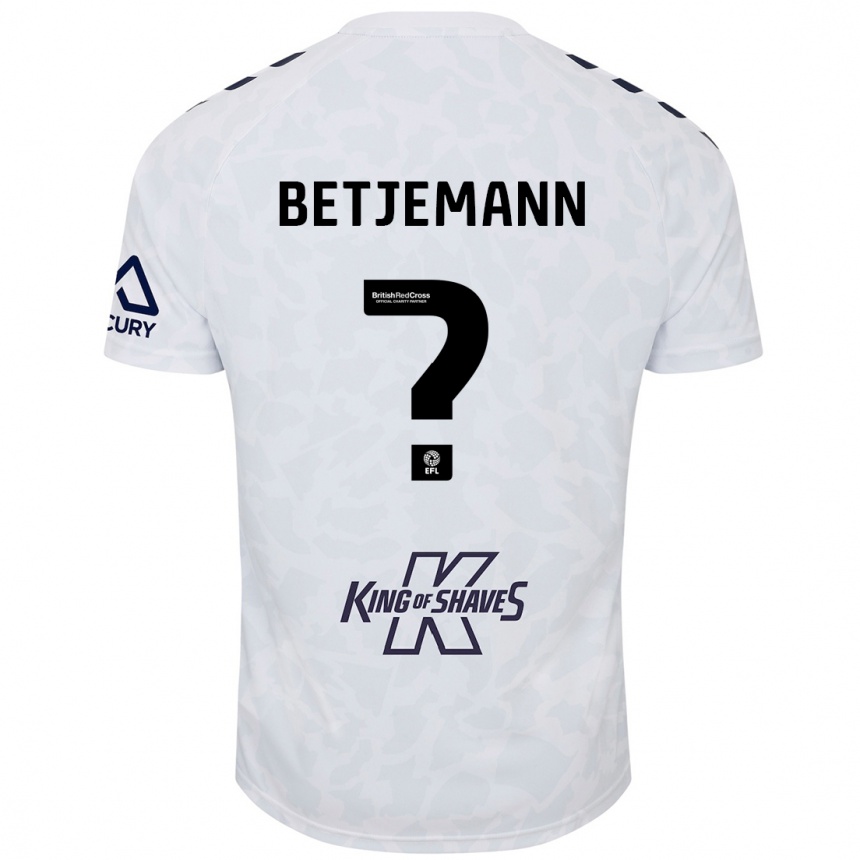 Kids Football Elliot Betjemann #0 White Away Jersey 2024/25 T-Shirt Australia