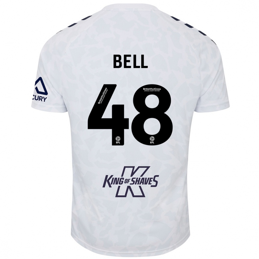 Kids Football Luke Bell #48 White Away Jersey 2024/25 T-Shirt Australia