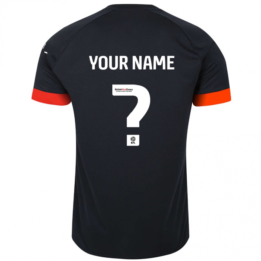 Kids Football Your Name #0 Black Orange Away Jersey 2024/25 T-Shirt Australia