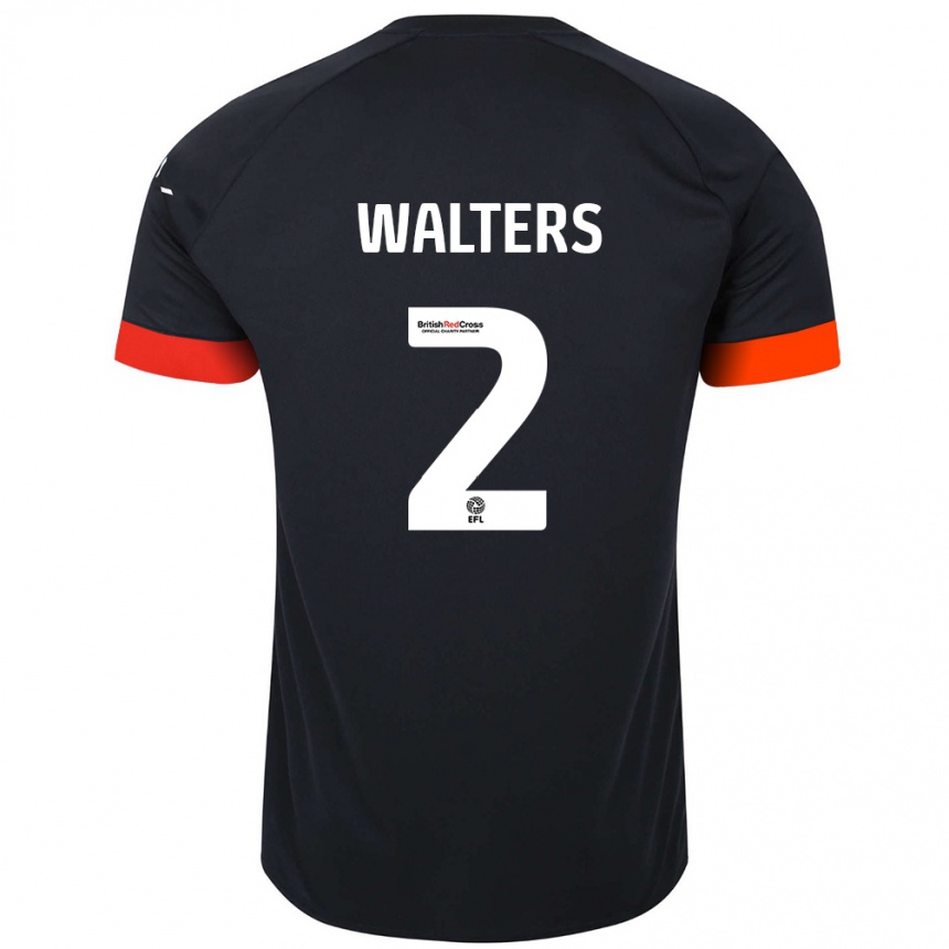 Kids Football Reuell Walters #2 Black Orange Away Jersey 2024/25 T-Shirt Australia