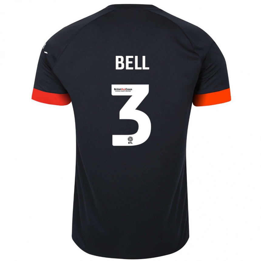 Kids Football Amari'i Bell #3 Black Orange Away Jersey 2024/25 T-Shirt Australia