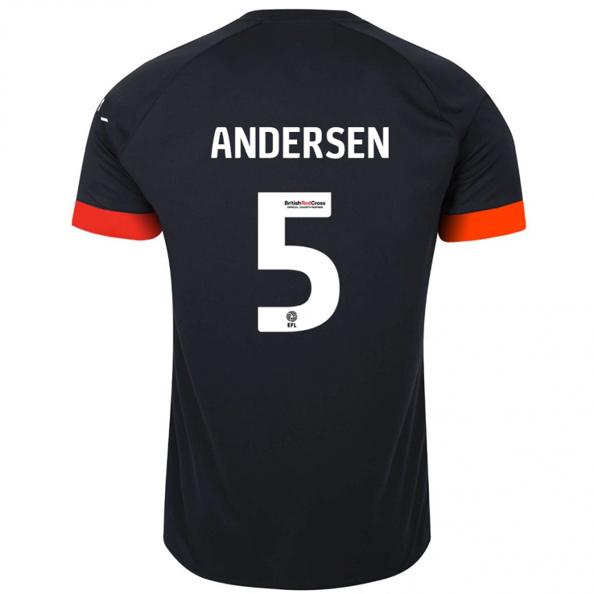 Kids Football Mads Andersen #5 Black Orange Away Jersey 2024/25 T-Shirt Australia