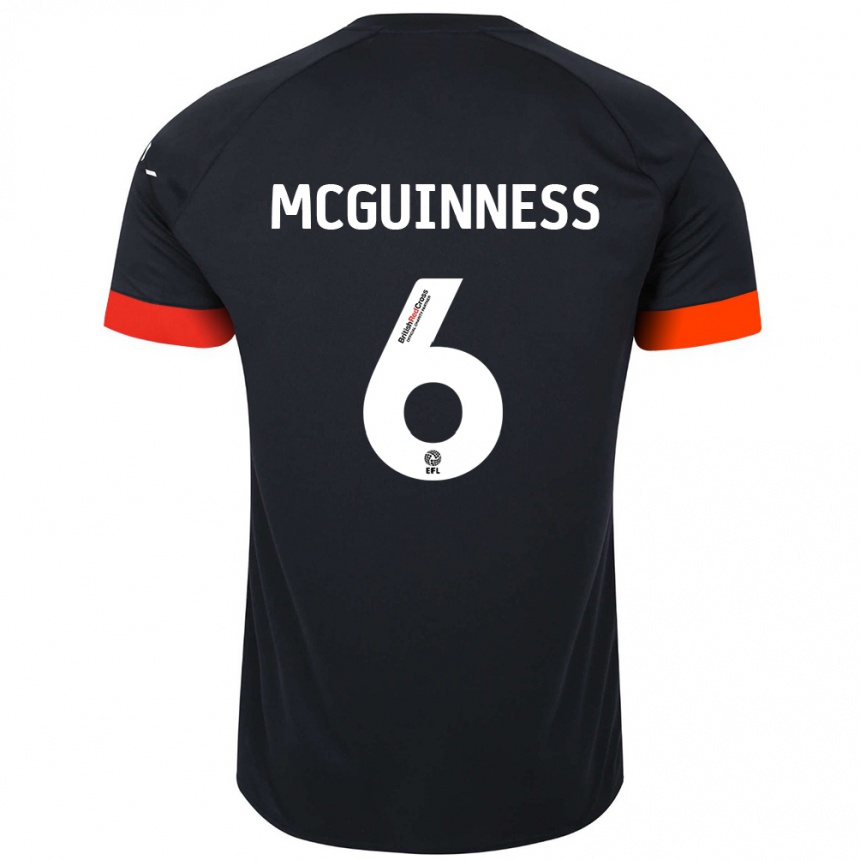 Kids Football Mark Mcguinness #6 Black Orange Away Jersey 2024/25 T-Shirt Australia