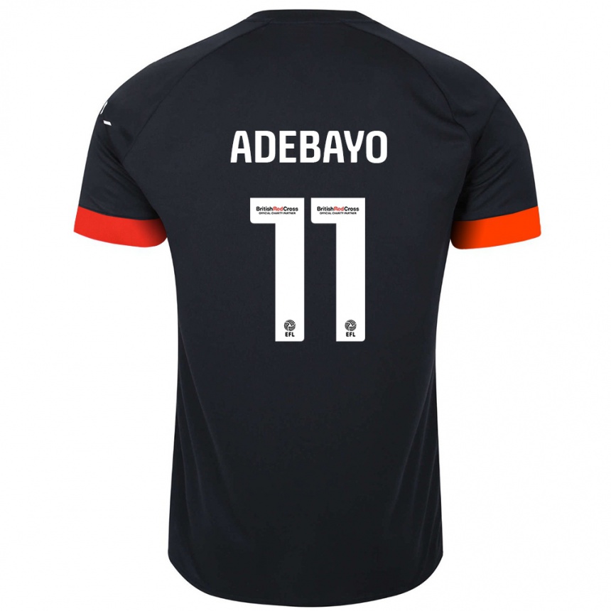 Kids Football Elijah Adebayo #11 Black Orange Away Jersey 2024/25 T-Shirt Australia