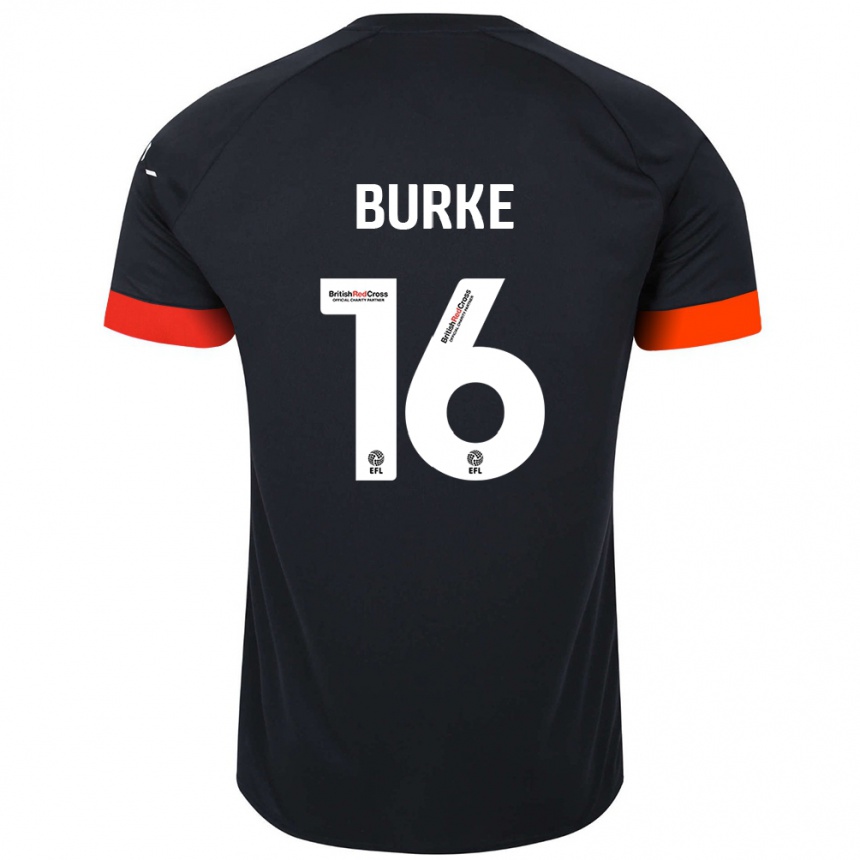 Kids Football Reece Burke #16 Black Orange Away Jersey 2024/25 T-Shirt Australia