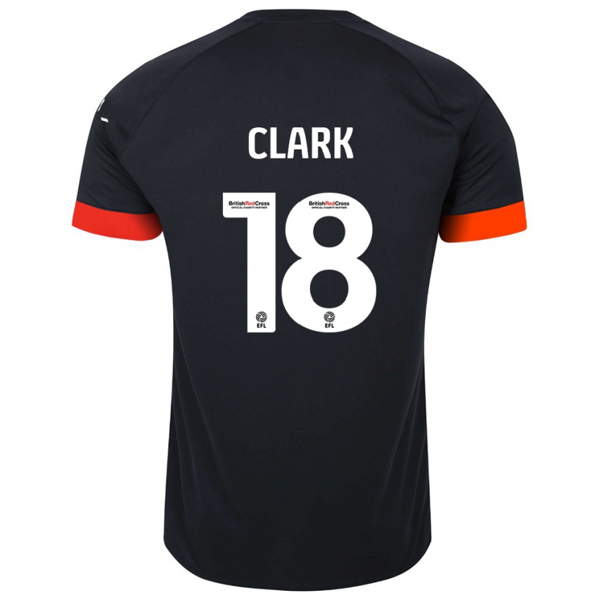 Kids Football Jordan Clark #18 Black Orange Away Jersey 2024/25 T-Shirt Australia