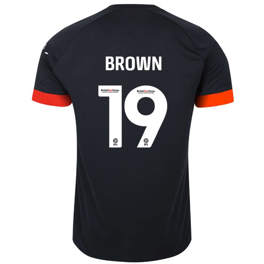 Kids Football Jacob Brown #19 Black Orange Away Jersey 2024/25 T-Shirt Australia