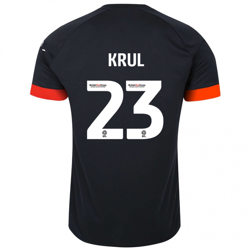 Kids Football Tim Krul #23 Black Orange Away Jersey 2024/25 T-Shirt Australia