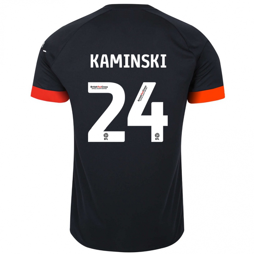 Kids Football Thomas Kaminski #24 Black Orange Away Jersey 2024/25 T-Shirt Australia