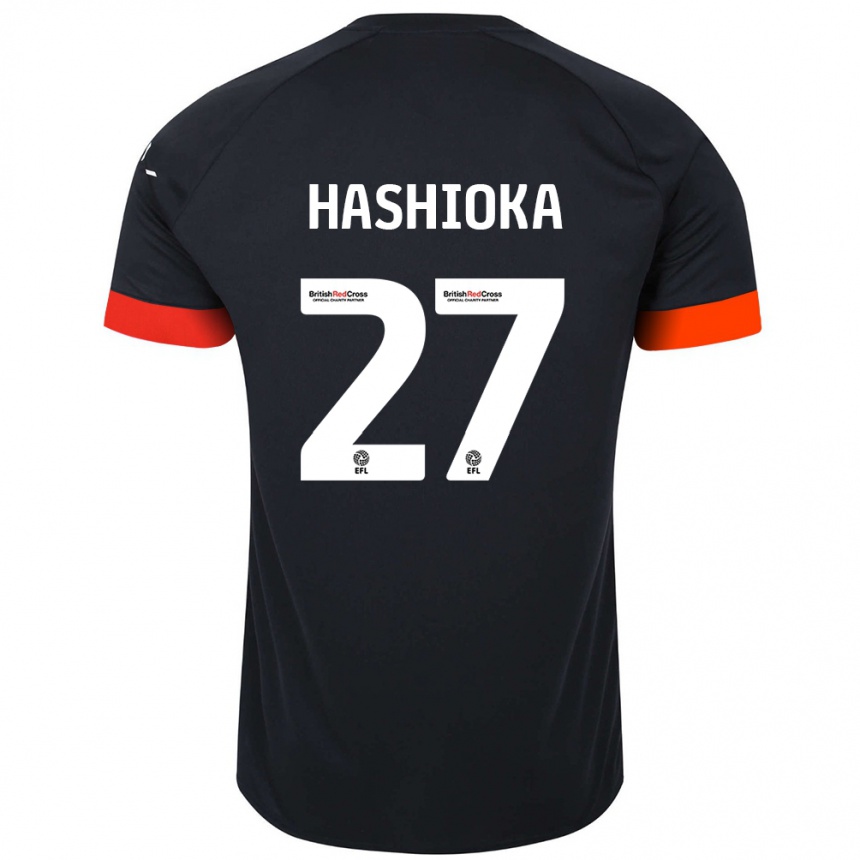 Kids Football Daiki Hashioka #27 Black Orange Away Jersey 2024/25 T-Shirt Australia