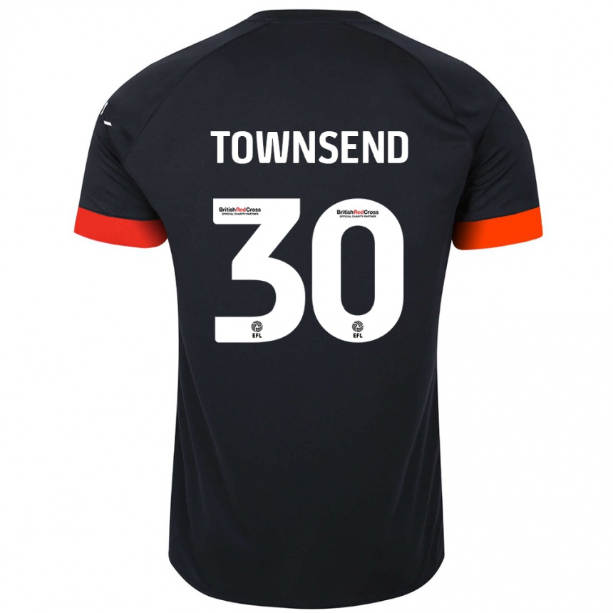 Kids Football Andros Townsend #30 Black Orange Away Jersey 2024/25 T-Shirt Australia