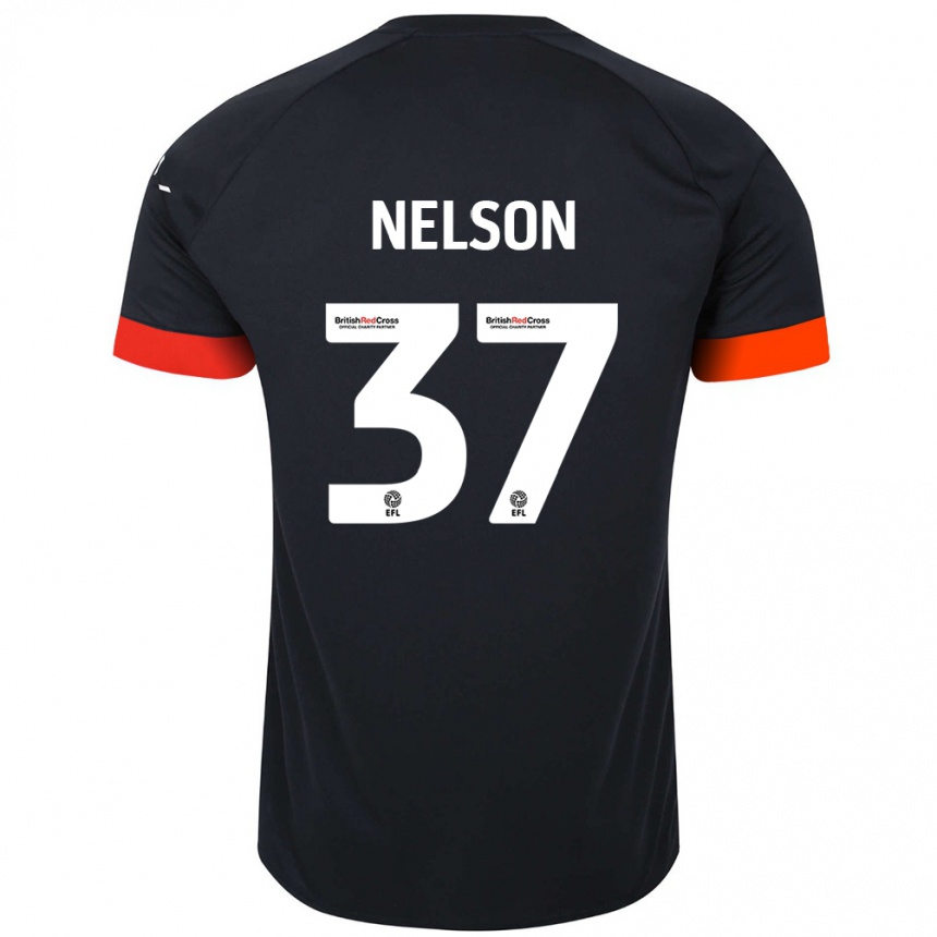 Kids Football Zack Nelson #37 Black Orange Away Jersey 2024/25 T-Shirt Australia