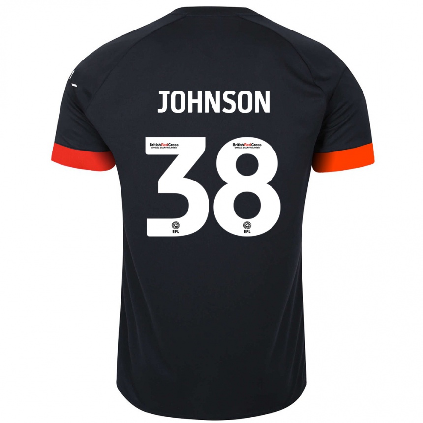 Kids Football Joe Johnson #38 Black Orange Away Jersey 2024/25 T-Shirt Australia