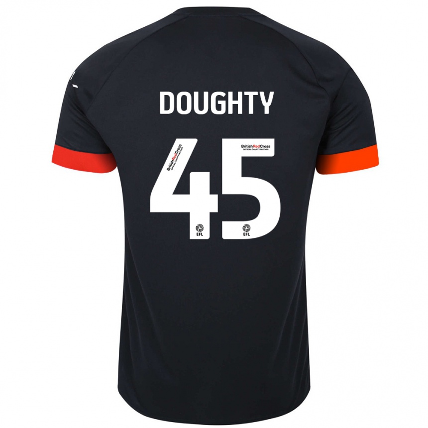 Kids Football Alfie Doughty #45 Black Orange Away Jersey 2024/25 T-Shirt Australia