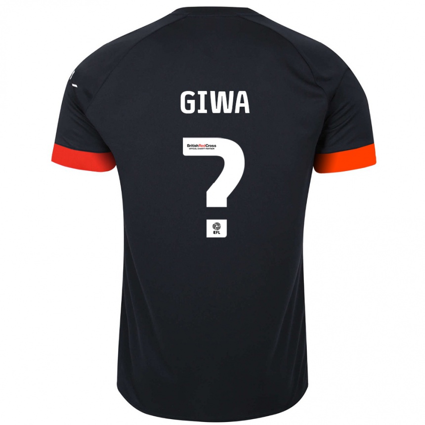 Kids Football Tyrell Giwa #0 Black Orange Away Jersey 2024/25 T-Shirt Australia