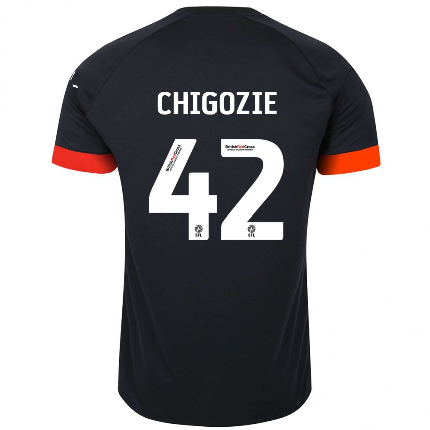 Kids Football Christian Chigozie #42 Black Orange Away Jersey 2024/25 T-Shirt Australia