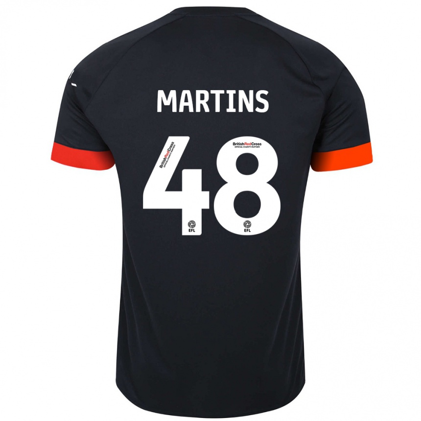 Kids Football Dominic Dos Santos Martins #48 Black Orange Away Jersey 2024/25 T-Shirt Australia