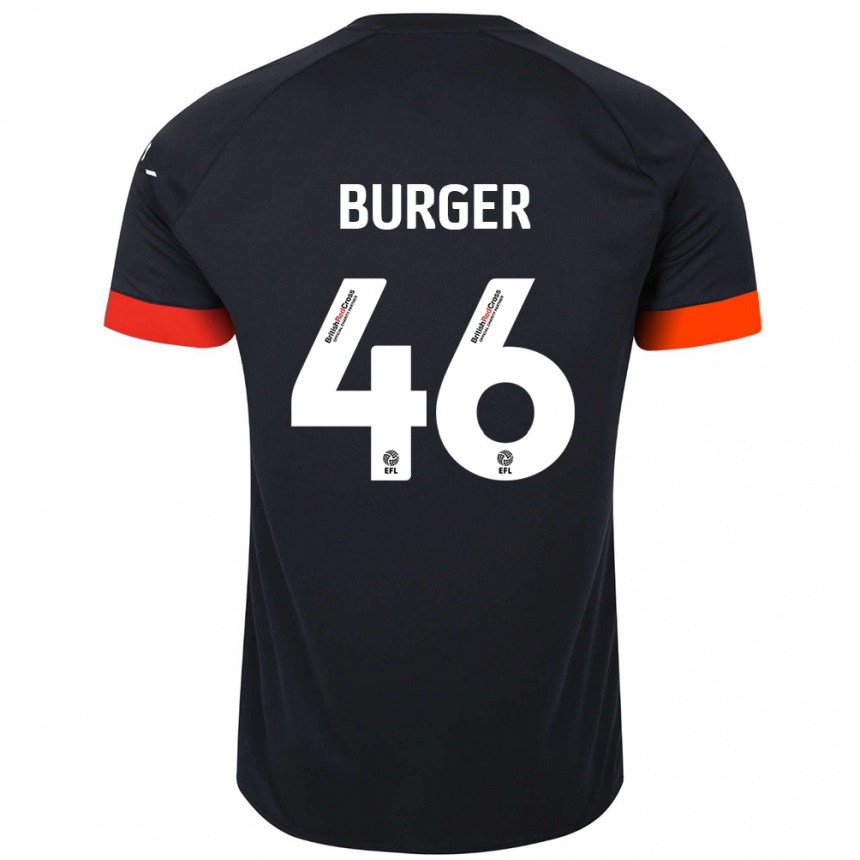 Kids Football Jake Burger #46 Black Orange Away Jersey 2024/25 T-Shirt Australia