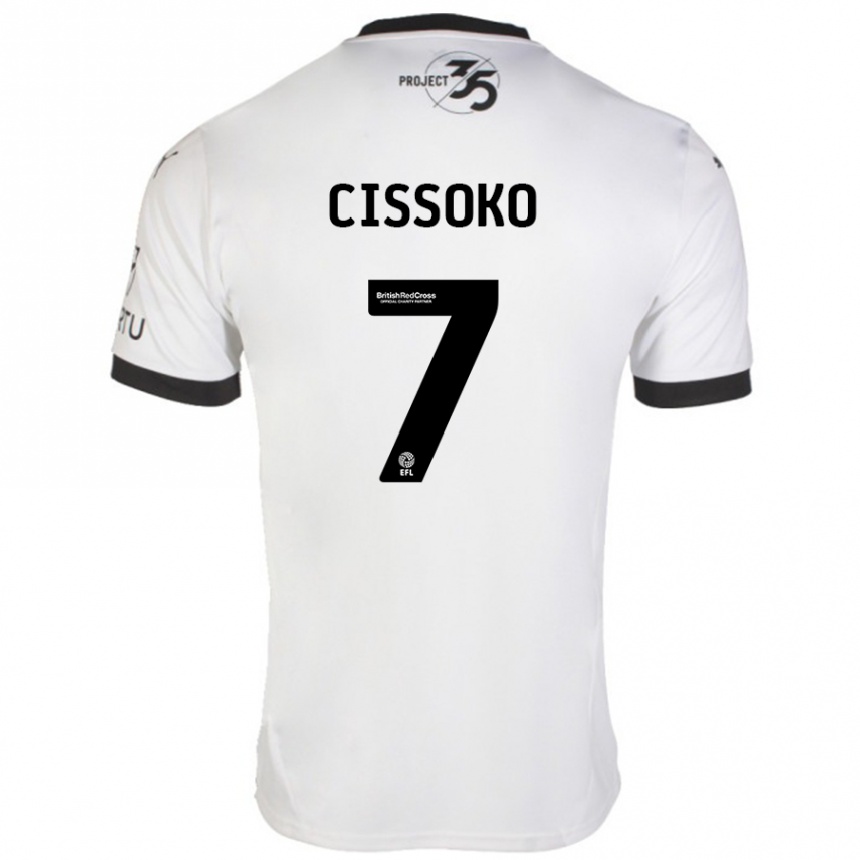 Kids Football Ibrahim Cissoko #7 White Black Away Jersey 2024/25 T-Shirt Australia