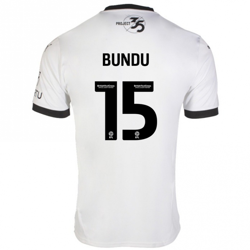 Kids Football Mustapha Bundu #15 White Black Away Jersey 2024/25 T-Shirt Australia