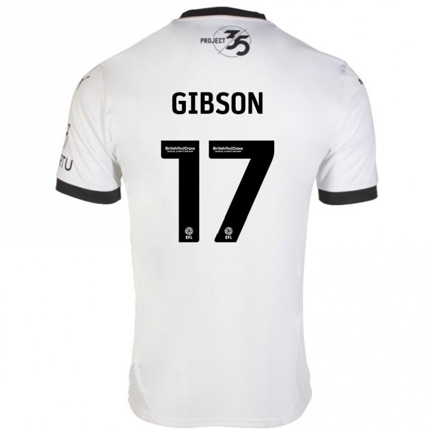 Kids Football Lewis Gibson #17 White Black Away Jersey 2024/25 T-Shirt Australia