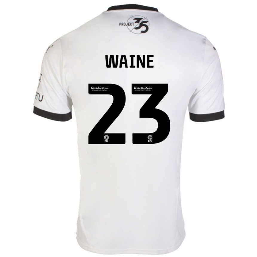 Kids Football Ben Waine #23 White Black Away Jersey 2024/25 T-Shirt Australia