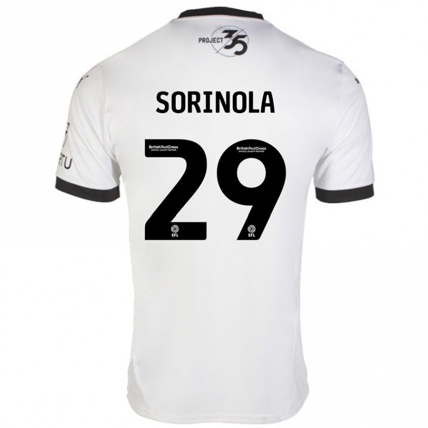 Kids Football Matthew Sorinola #29 White Black Away Jersey 2024/25 T-Shirt Australia