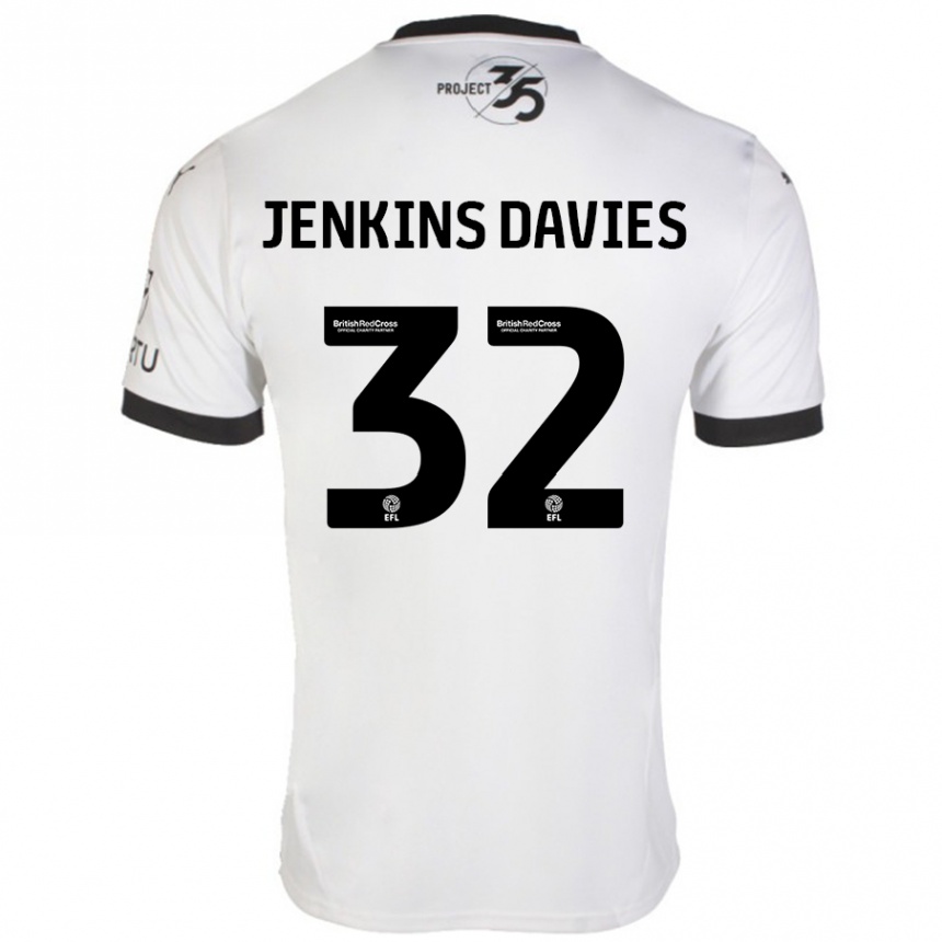 Kids Football Will Jenkins-Davies #32 White Black Away Jersey 2024/25 T-Shirt Australia