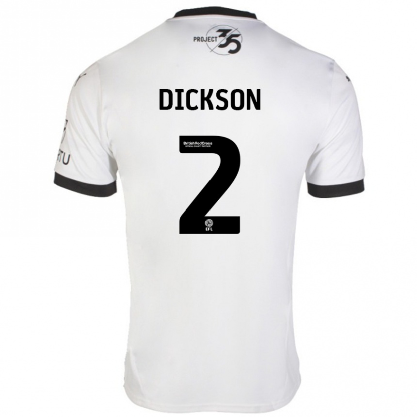 Kids Football Katie Dickson #2 White Black Away Jersey 2024/25 T-Shirt Australia