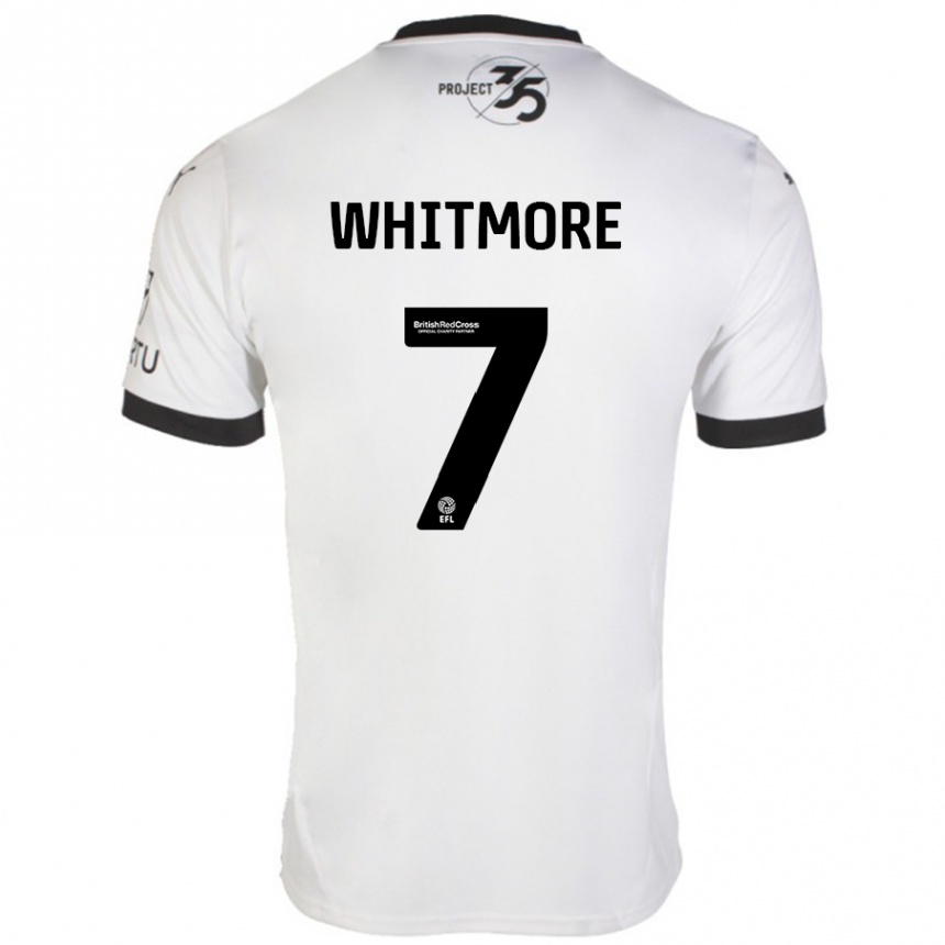 Kids Football Charlotte Whitmore #7 White Black Away Jersey 2024/25 T-Shirt Australia