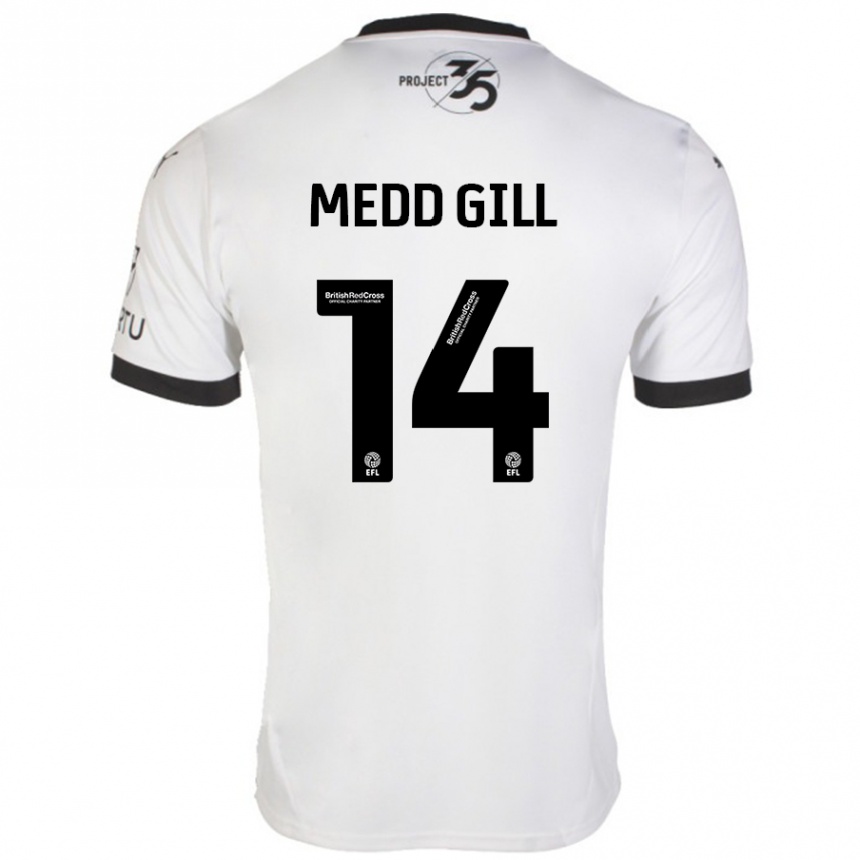 Kids Football Tamsin Medd-Gill #14 White Black Away Jersey 2024/25 T-Shirt Australia