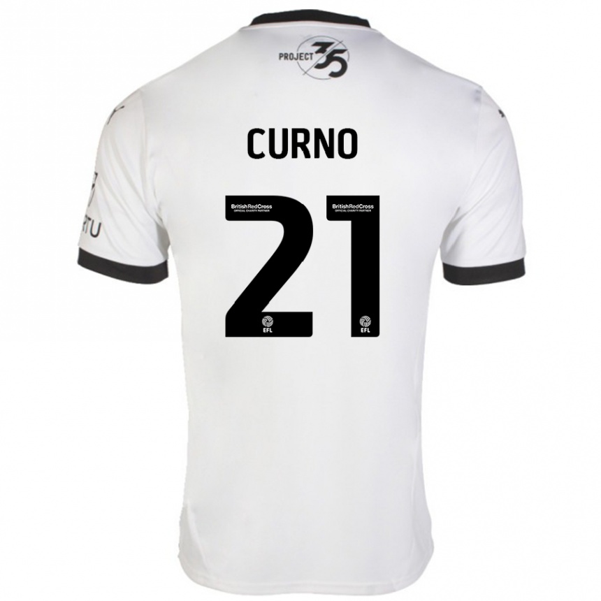 Kids Football Maddi Curno #21 White Black Away Jersey 2024/25 T-Shirt Australia