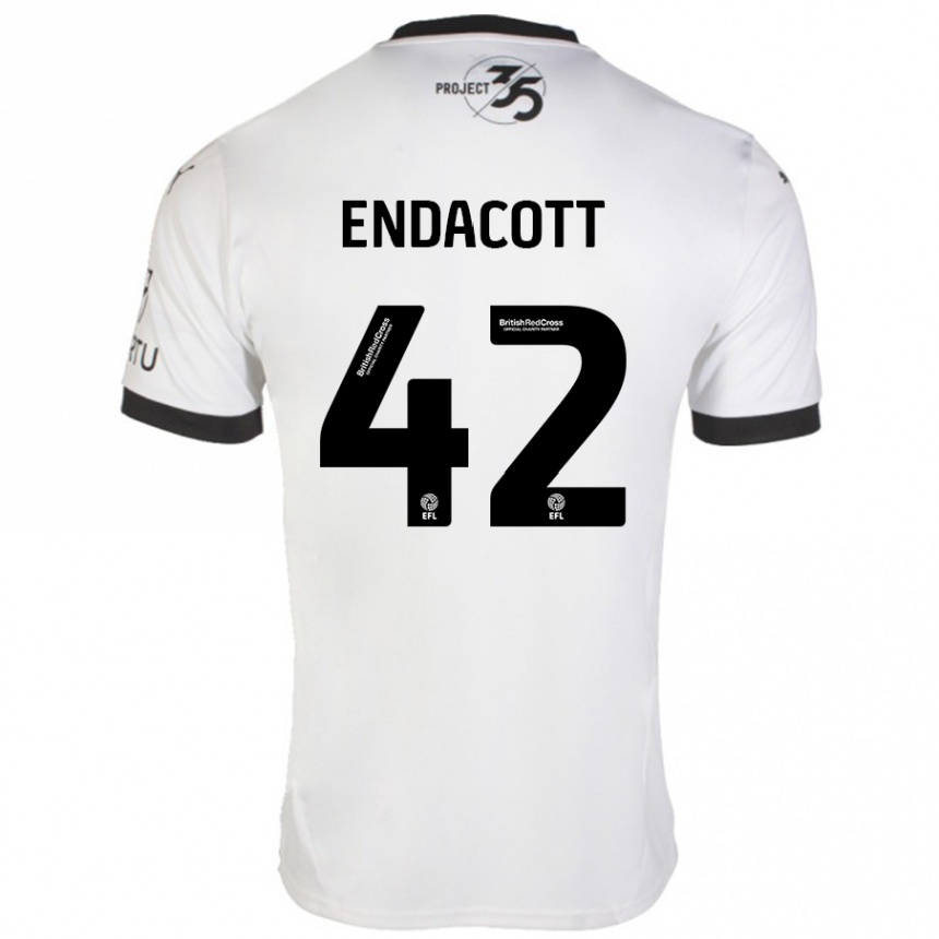 Kids Football Jack Endacott #42 White Black Away Jersey 2024/25 T-Shirt Australia