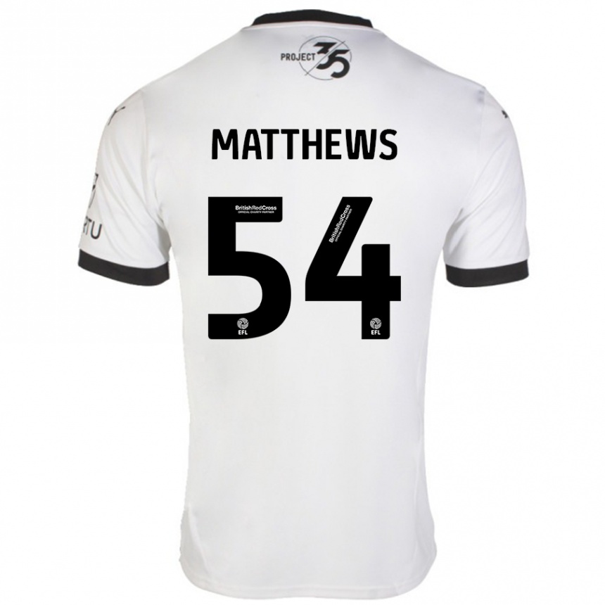 Kids Football Jack Matthews #54 White Black Away Jersey 2024/25 T-Shirt Australia