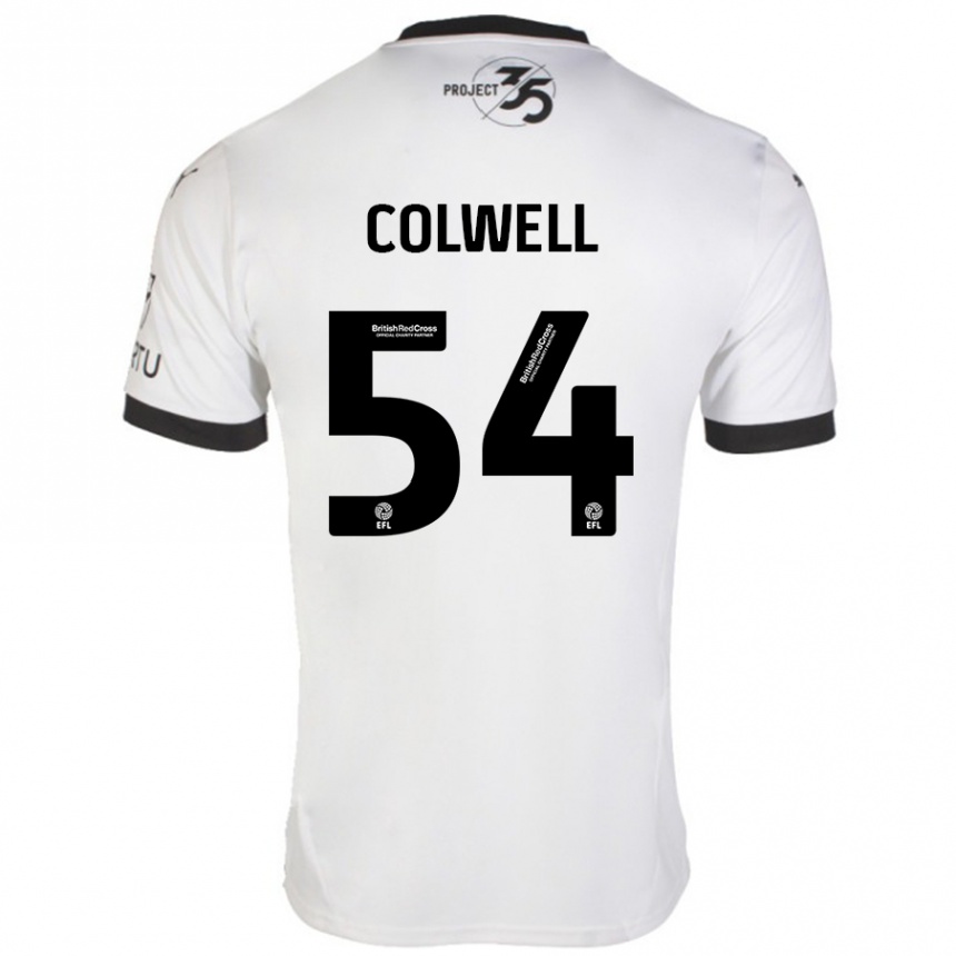 Kids Football Lewis Colwell #54 White Black Away Jersey 2024/25 T-Shirt Australia