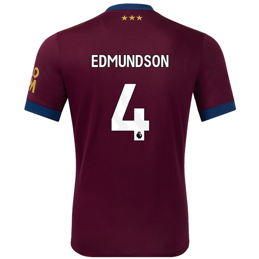 Kids Football George Edmundson #4 Brown Away Jersey 2024/25 T-Shirt Australia