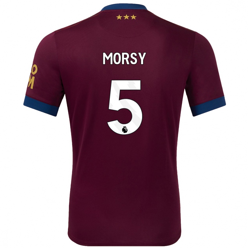 Kids Football Samy Morsy #5 Brown Away Jersey 2024/25 T-Shirt Australia