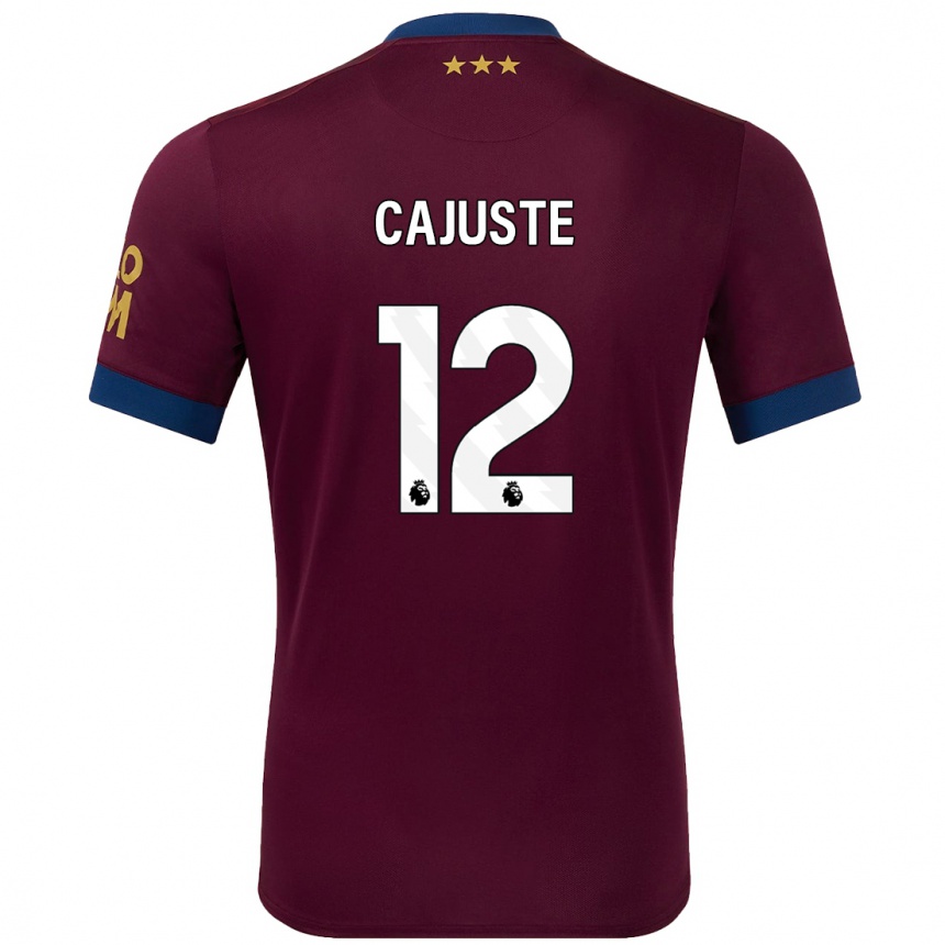 Kids Football Jens Cajuste #12 Brown Away Jersey 2024/25 T-Shirt Australia