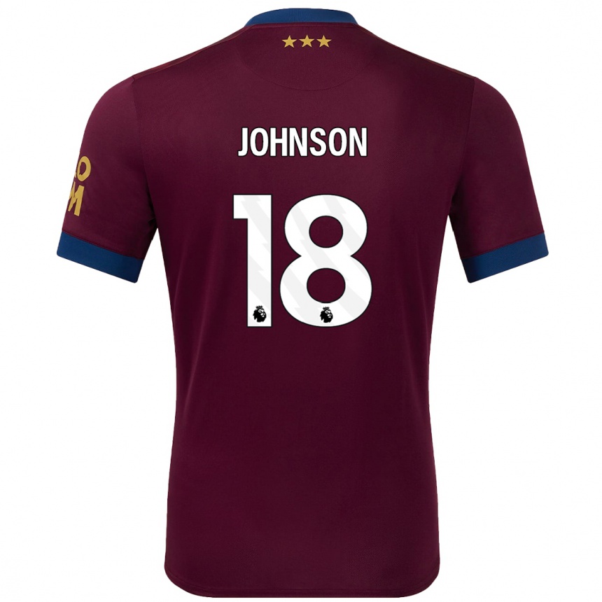 Kids Football Ben Johnson #18 Brown Away Jersey 2024/25 T-Shirt Australia